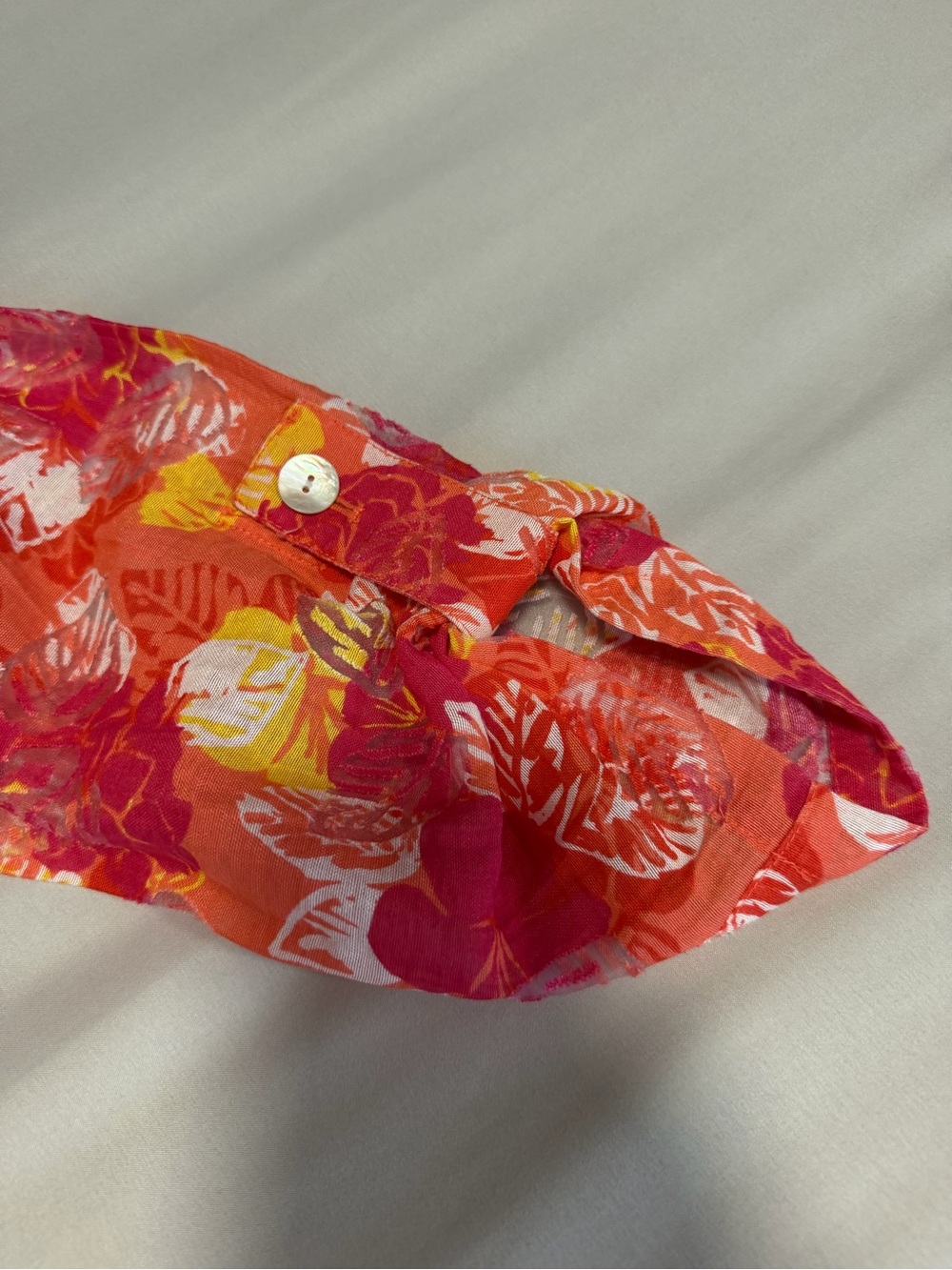 Ruby Rd. Coral-Pink Printed Button-Front Blouse Jacket - Picture 6 of 9
